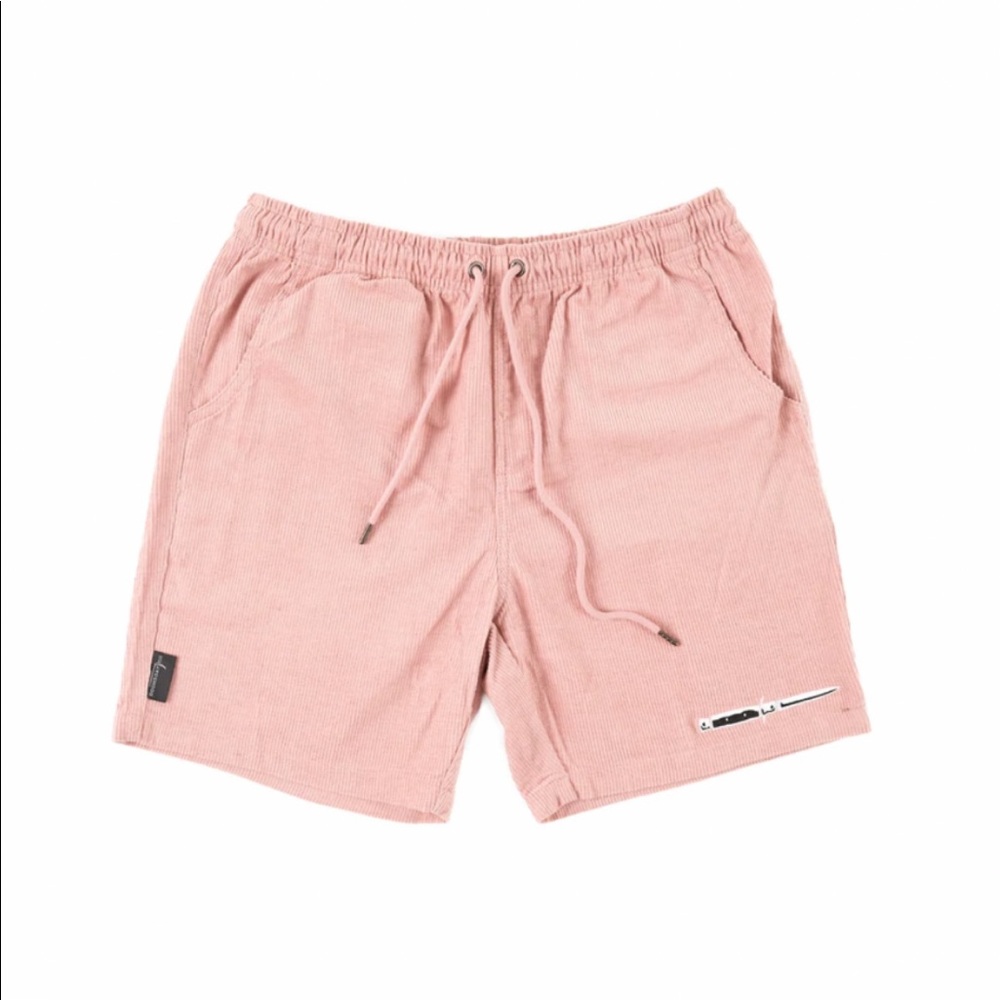 Mens Doomsday Co dusty pink corduroy shorts